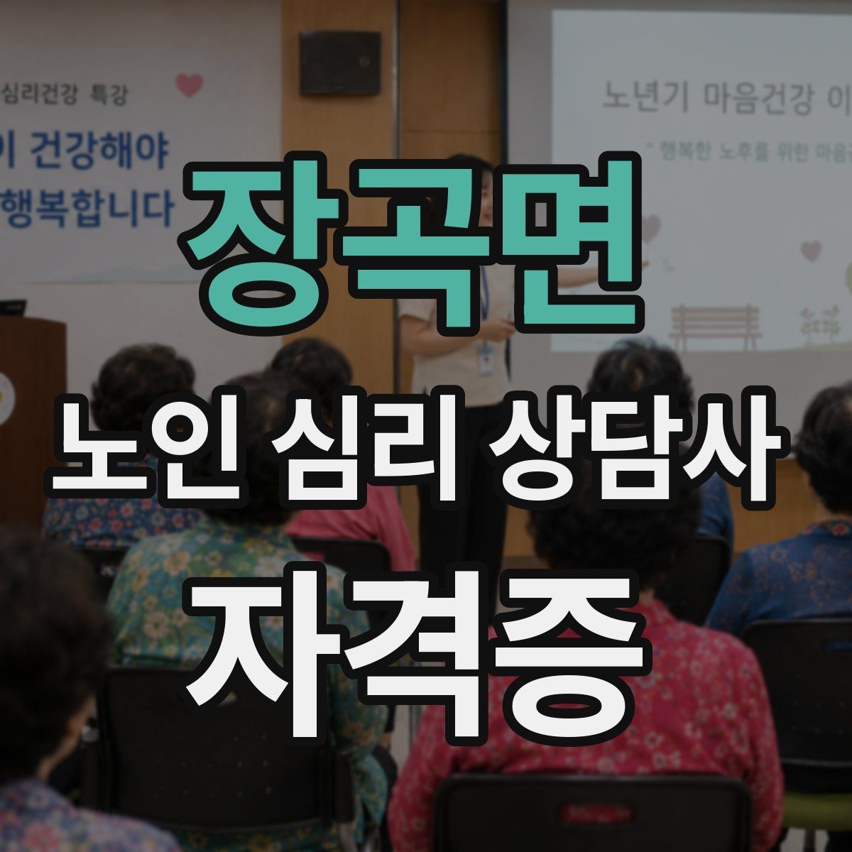 장곡면 노인 심리 상담사 자격증