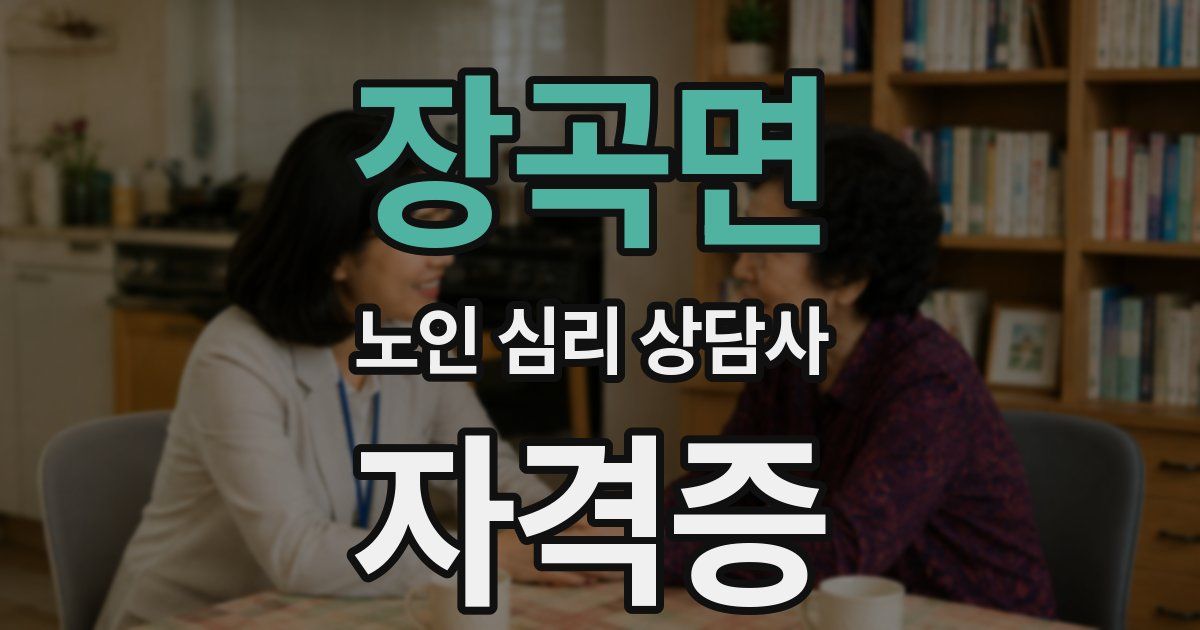 장곡면 노인 심리 상담사 자격증