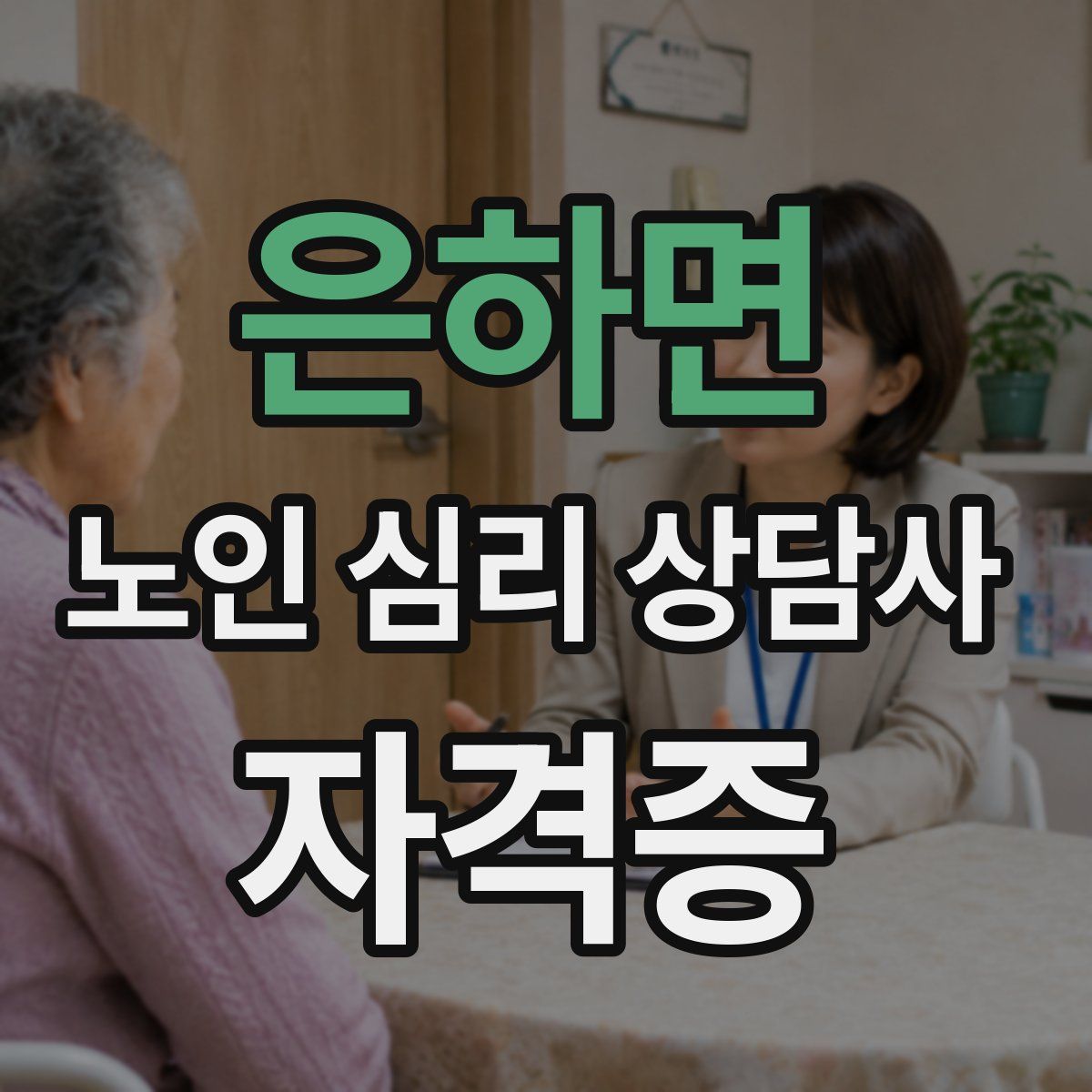 은하면 노인 심리 상담사 자격증
