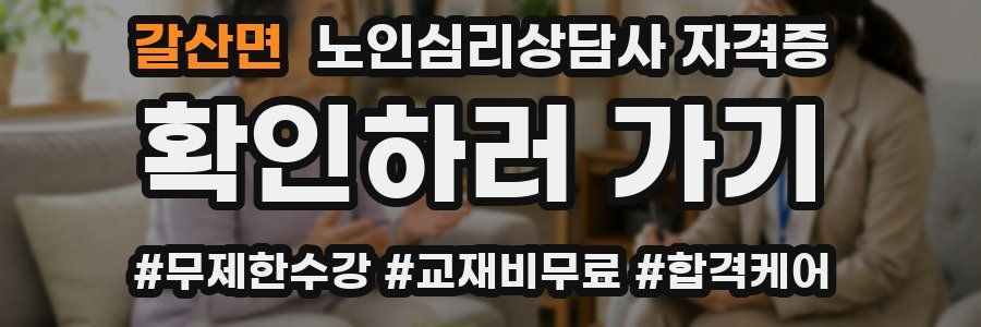 갈산면 노인 심리 상담사 자격증