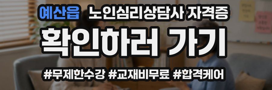 예산읍 노인 심리 상담사 자격증