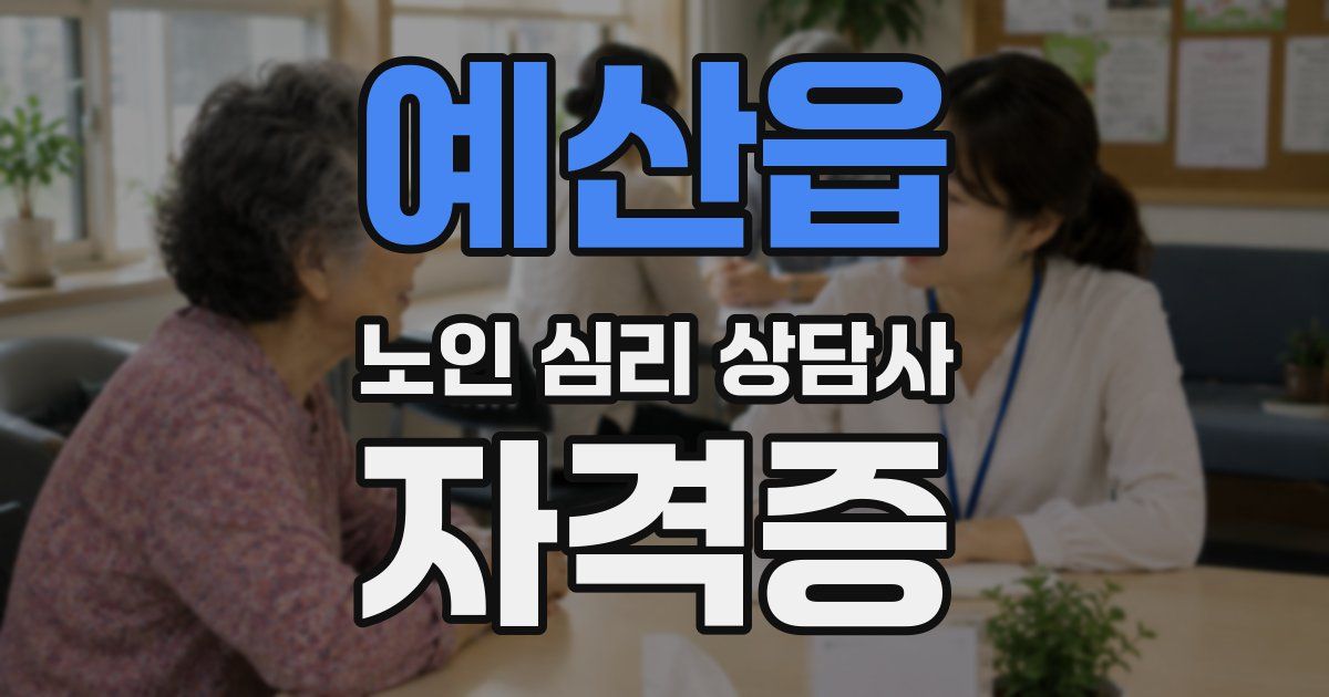 예산읍 노인 심리 상담사 자격증