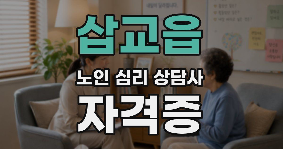 삽교읍 노인 심리 상담사 자격증