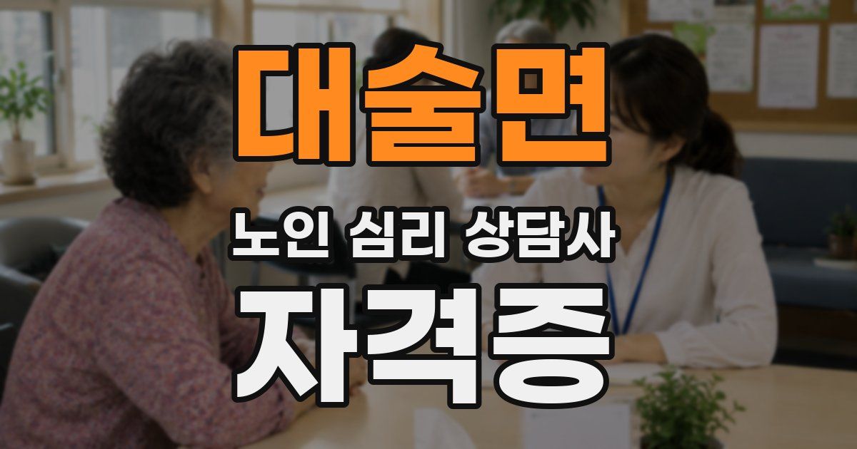 대술면 노인 심리 상담사 자격증