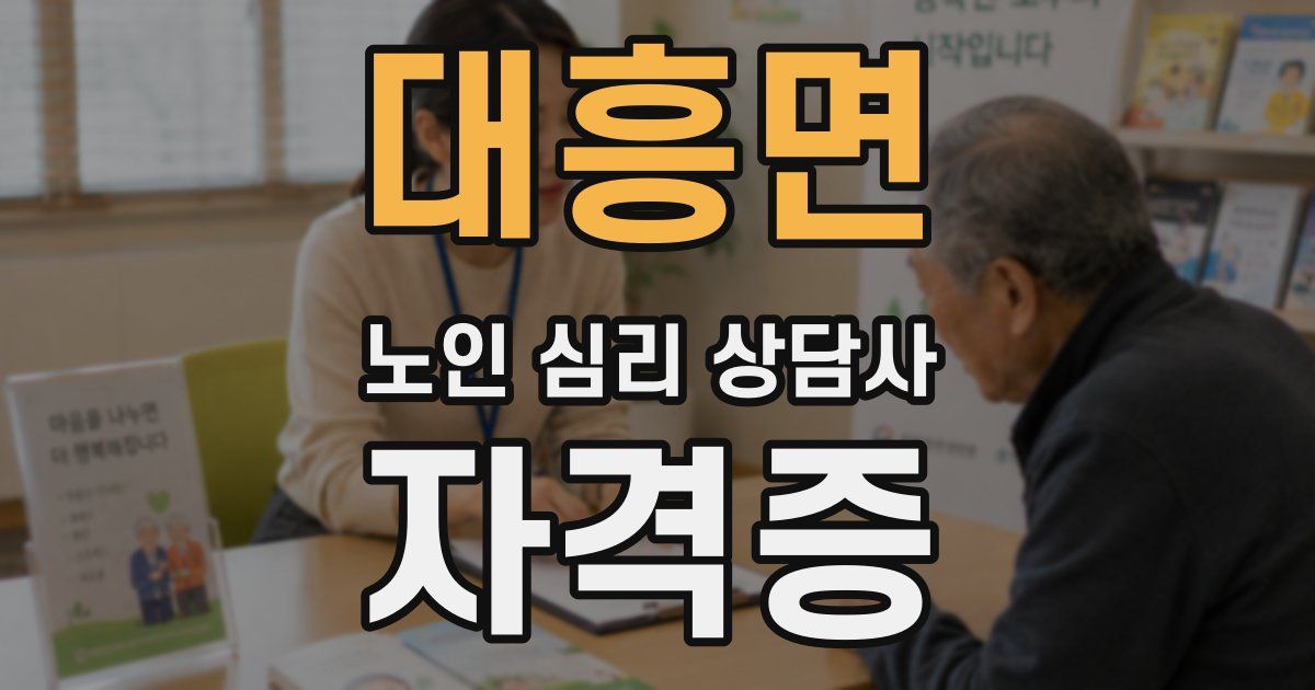 대흥면 노인 심리 상담사 자격증