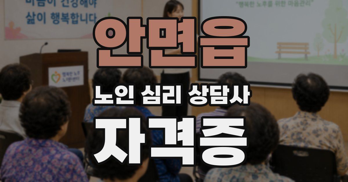 안면읍 노인 심리 상담사 자격증