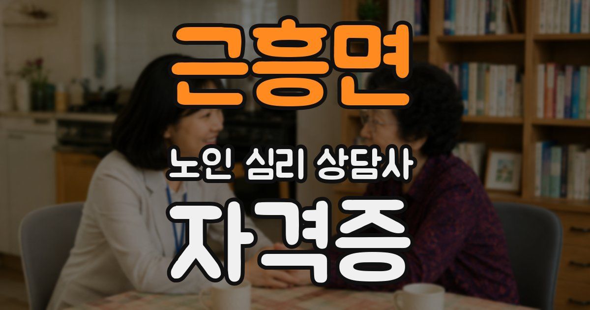근흥면 노인 심리 상담사 자격증