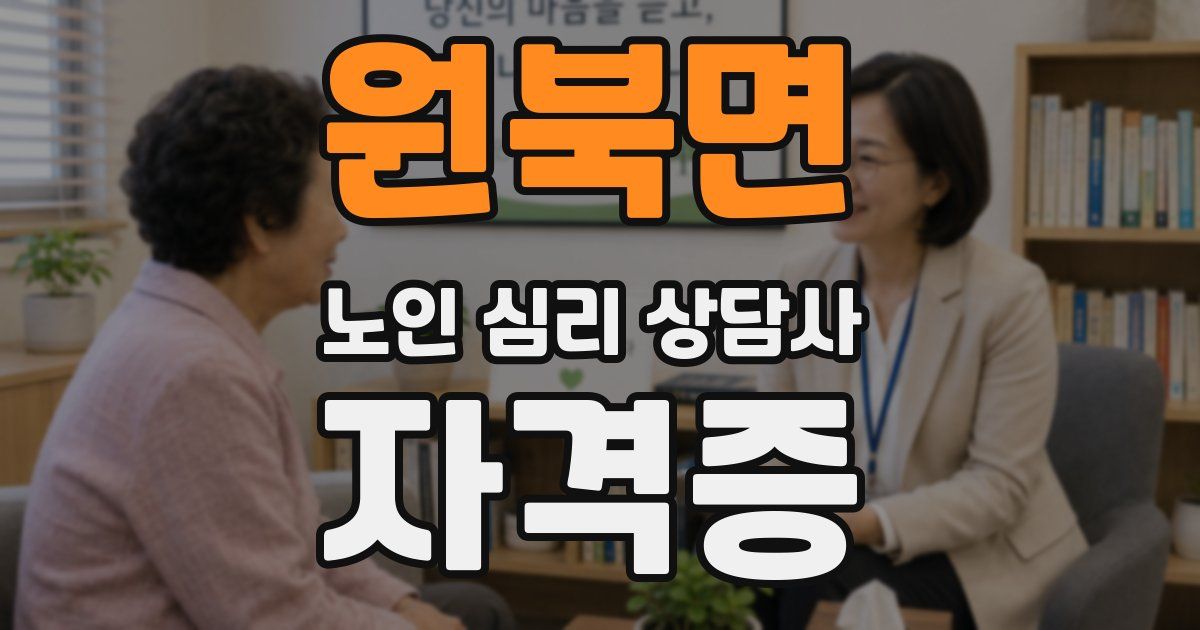 원북면 노인 심리 상담사 자격증