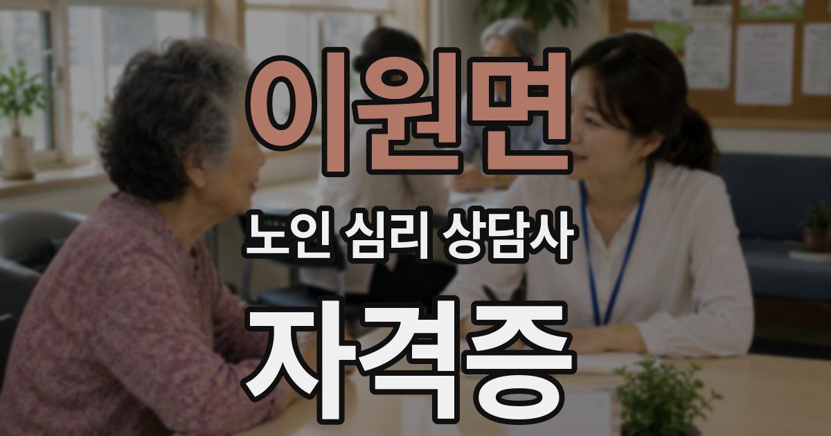 이원면 노인 심리 상담사 자격증