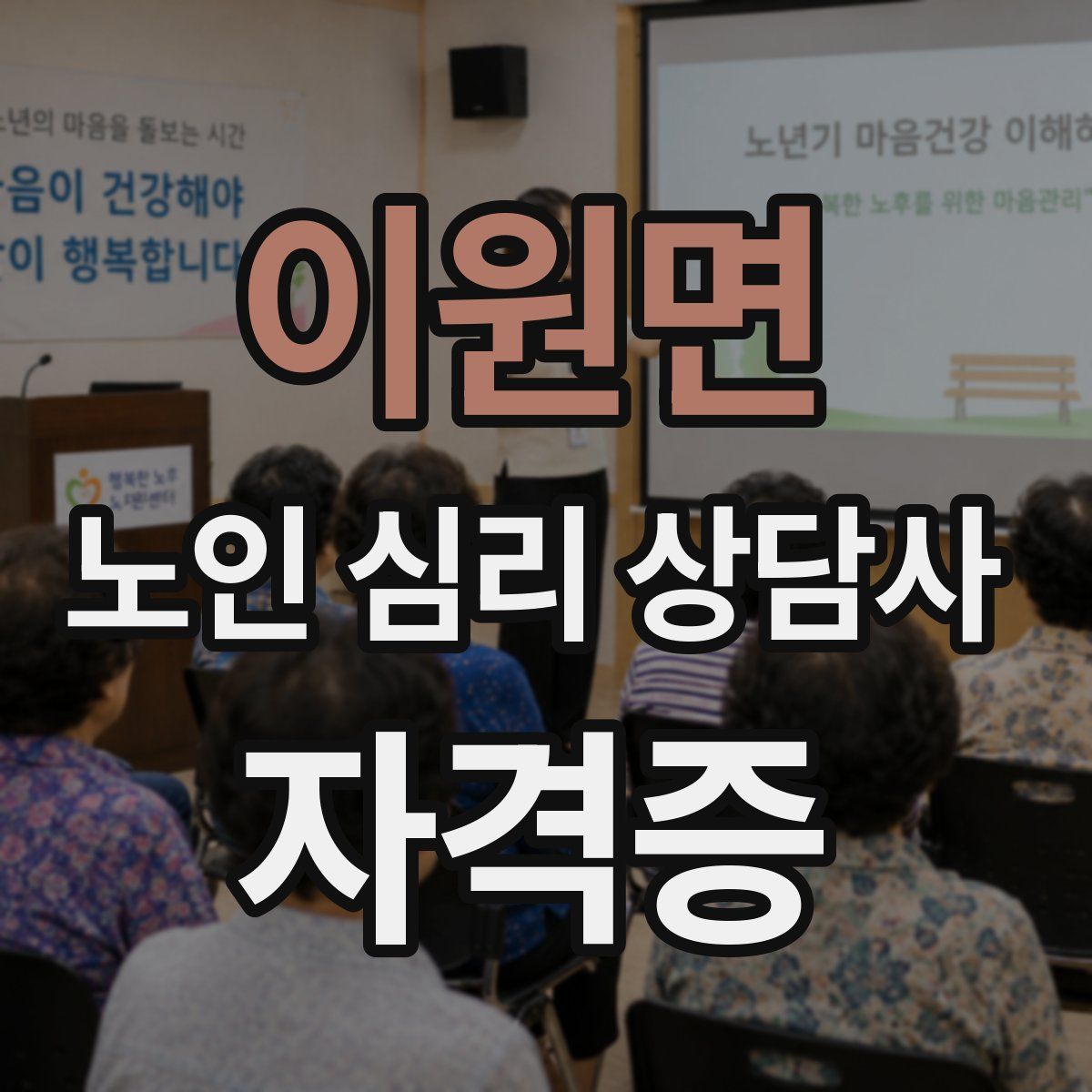 이원면 노인 심리 상담사 자격증