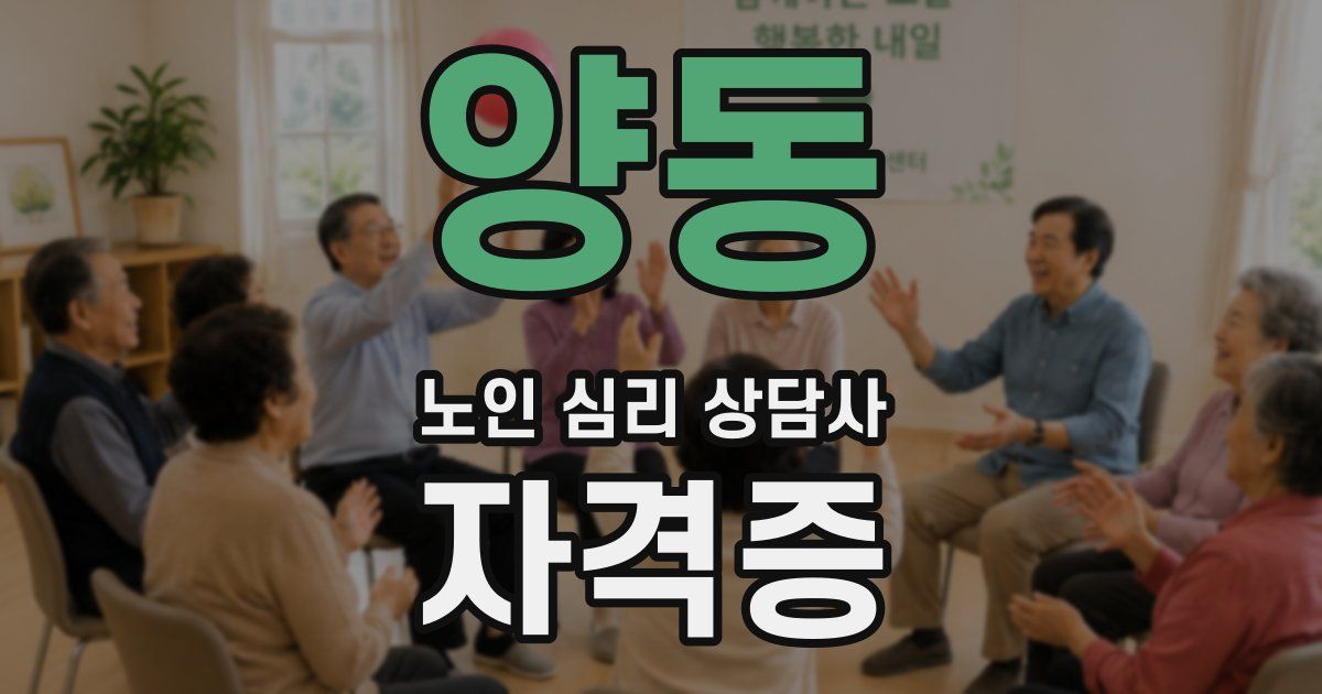 양동 노인 심리 상담사 자격증
