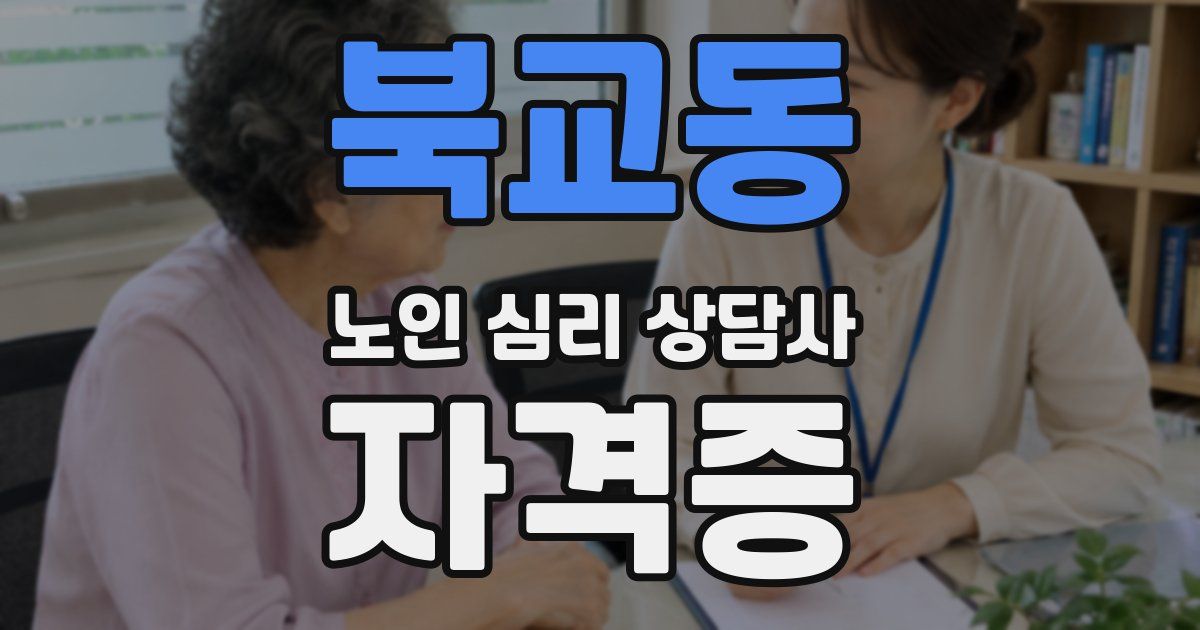 북교동 노인 심리 상담사 자격증