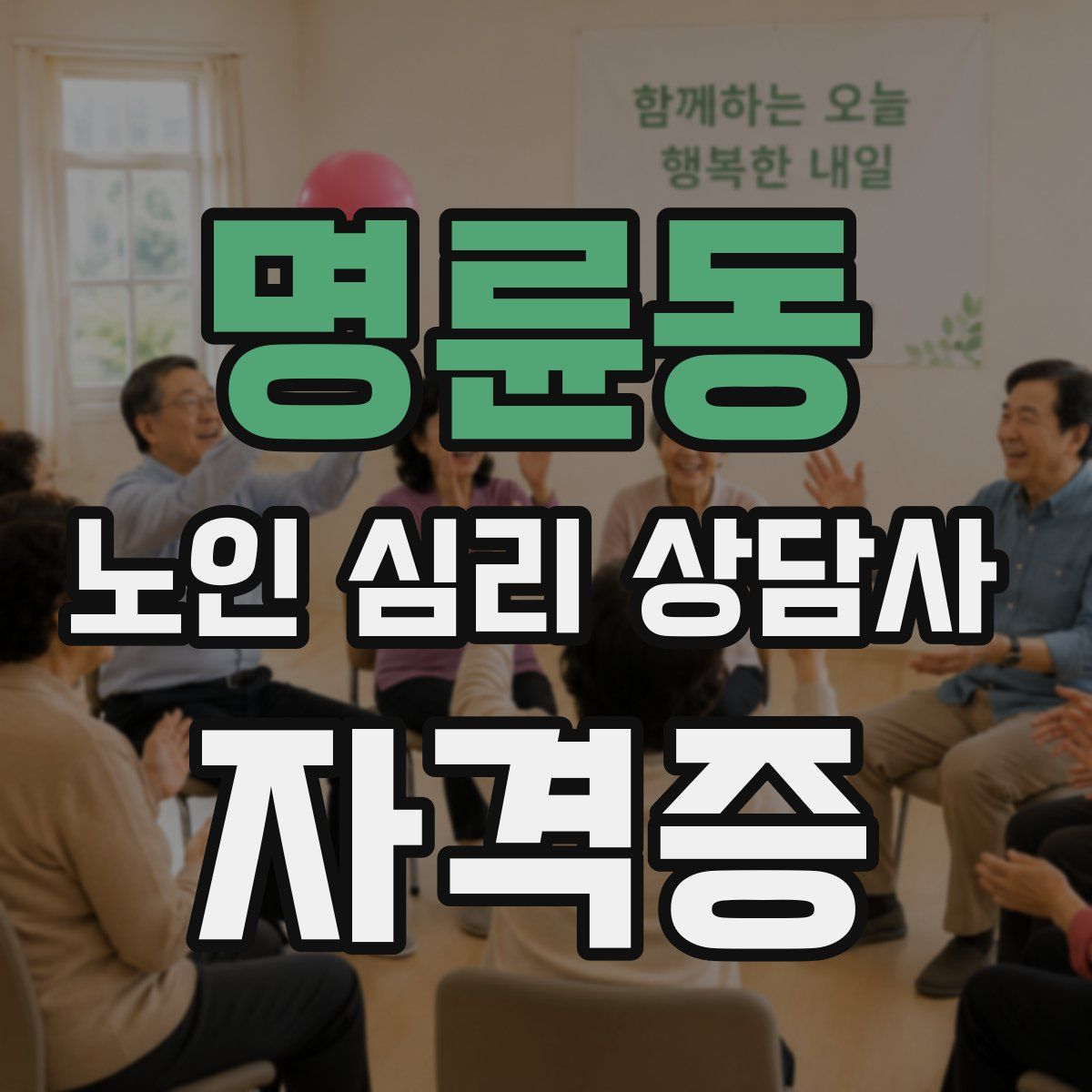 명륜동 노인 심리 상담사 자격증