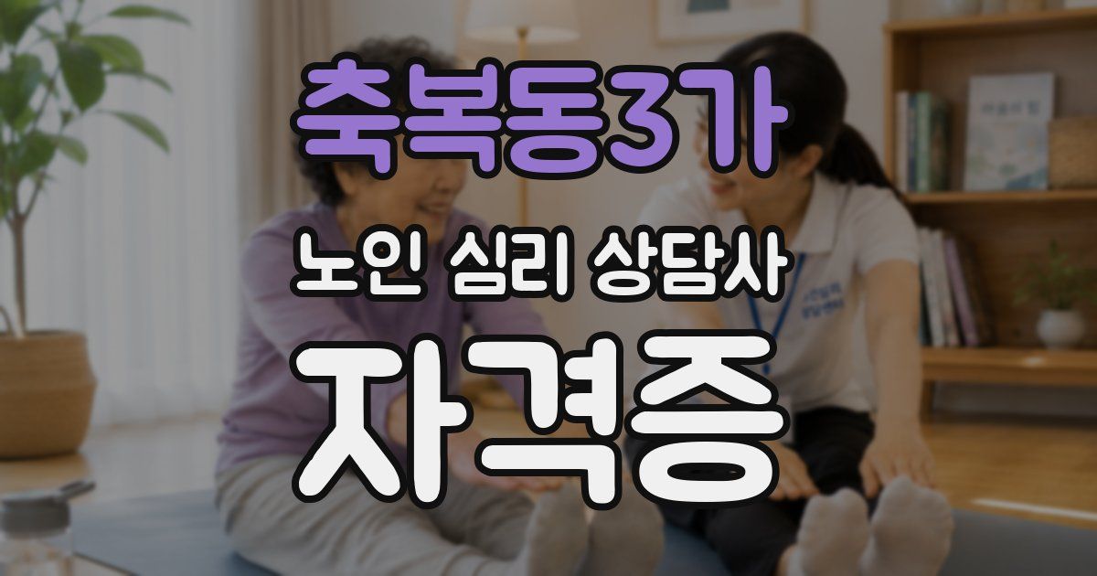 축복동3가 노인 심리 상담사 자격증