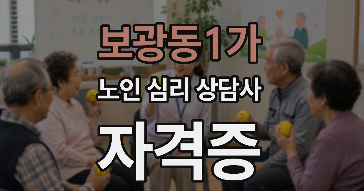 보광동1가 노인 심리 상담사 자격증