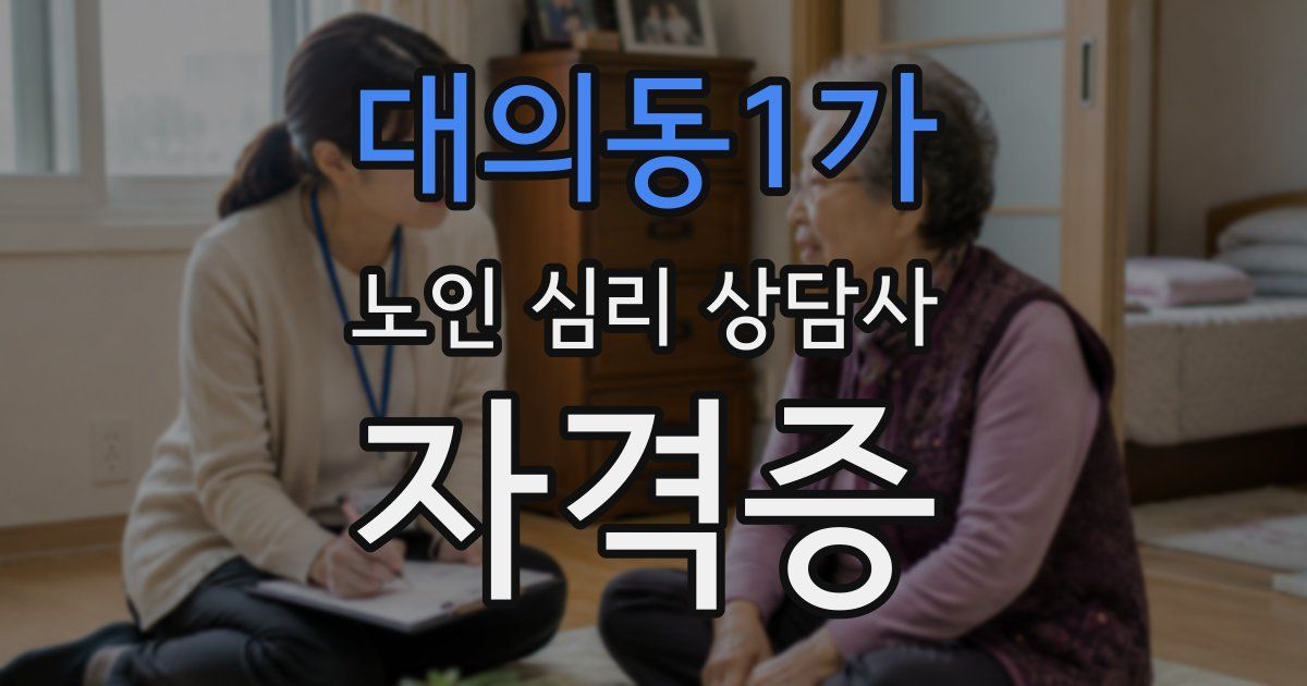 대의동1가 노인 심리 상담사 자격증