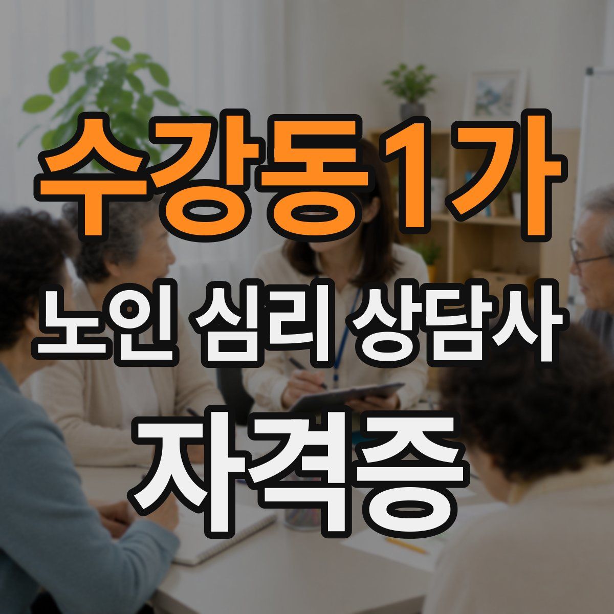 수강동1가 노인 심리 상담사 자격증