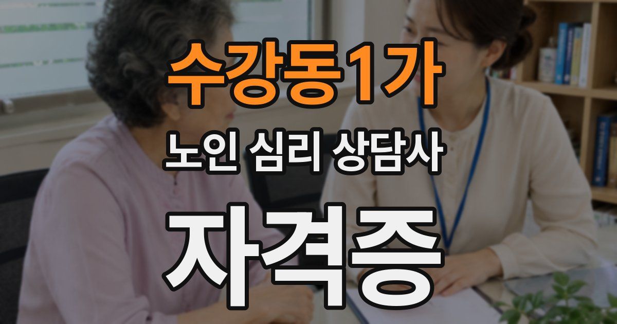 수강동1가 노인 심리 상담사 자격증
