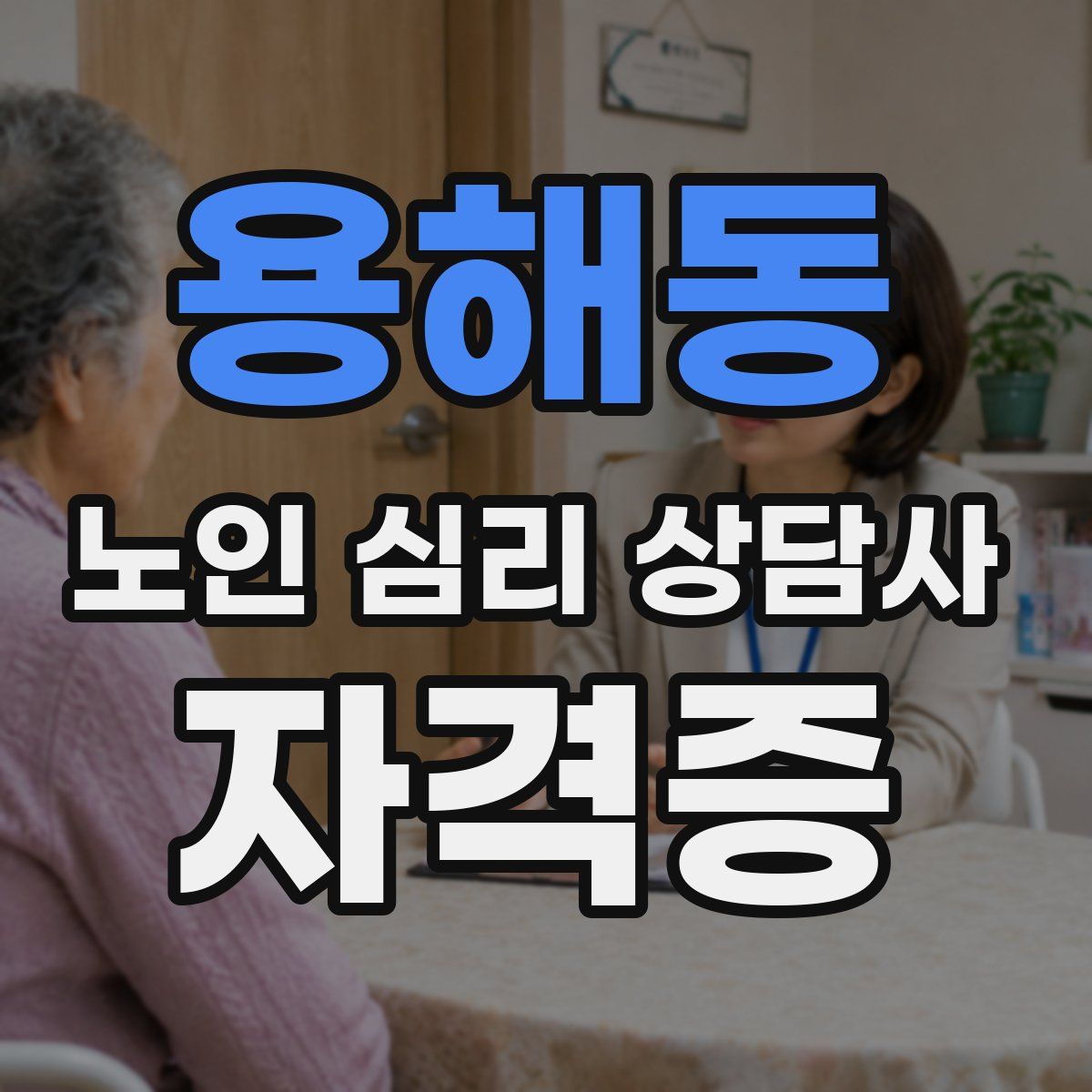 용해동 노인 심리 상담사 자격증
