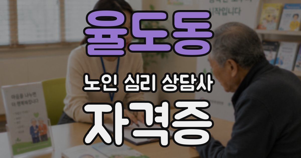 율도동 노인 심리 상담사 자격증