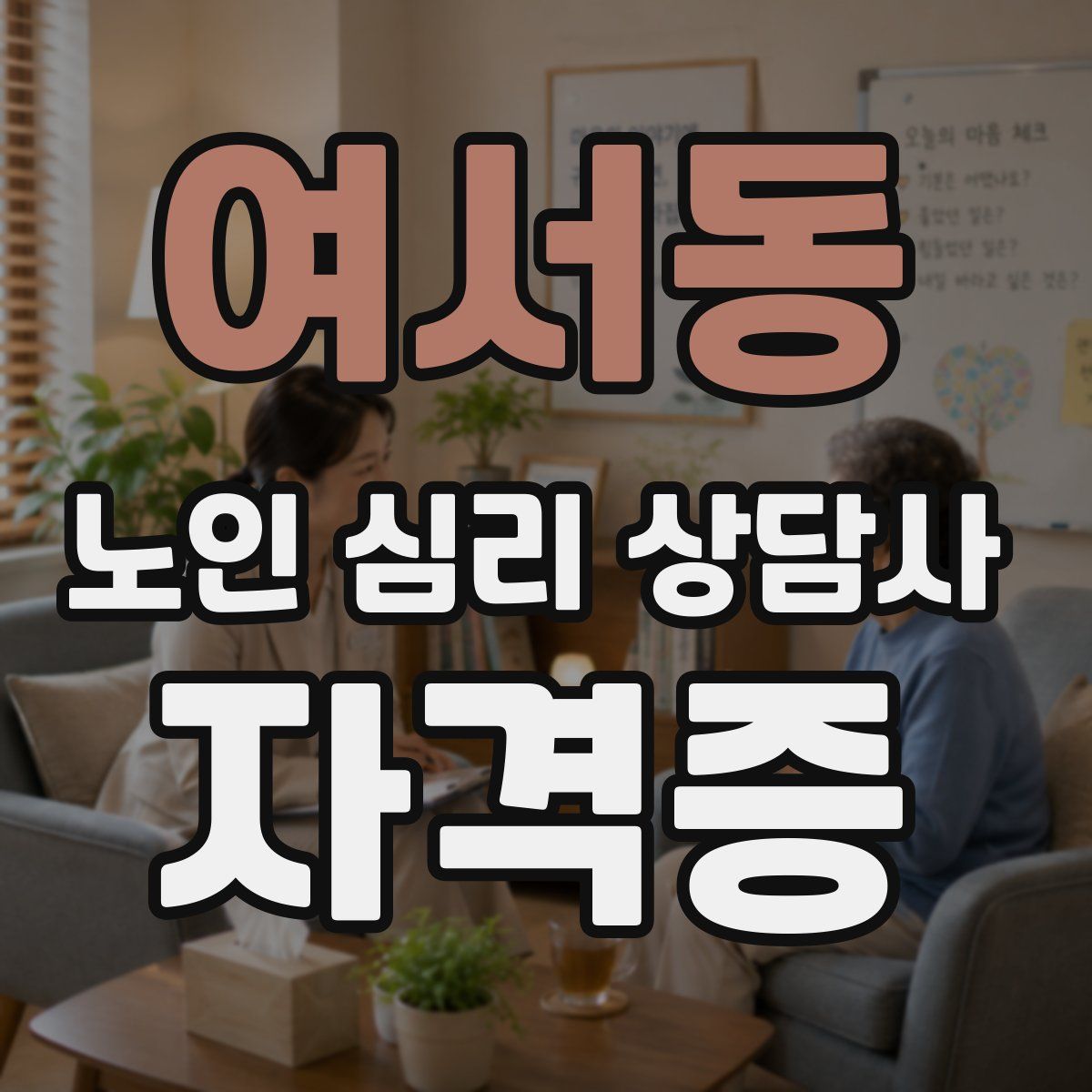 여서동 노인 심리 상담사 자격증