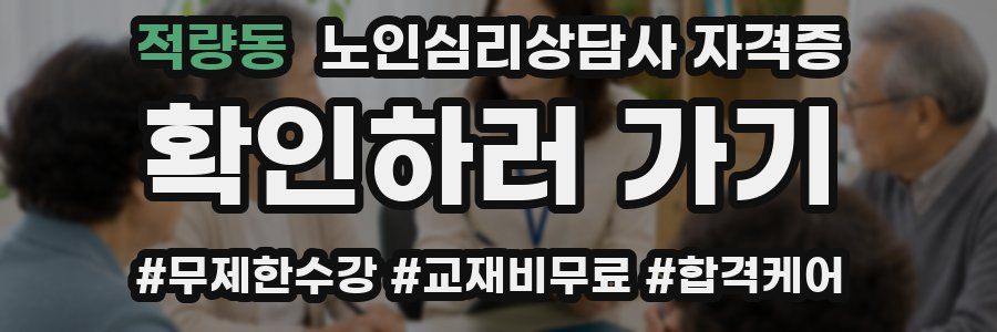 적량동 노인 심리 상담사 자격증