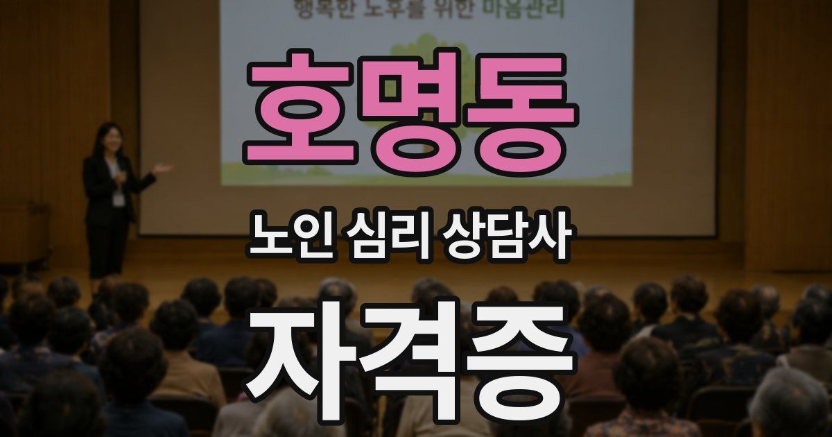 호명동 노인 심리 상담사 자격증