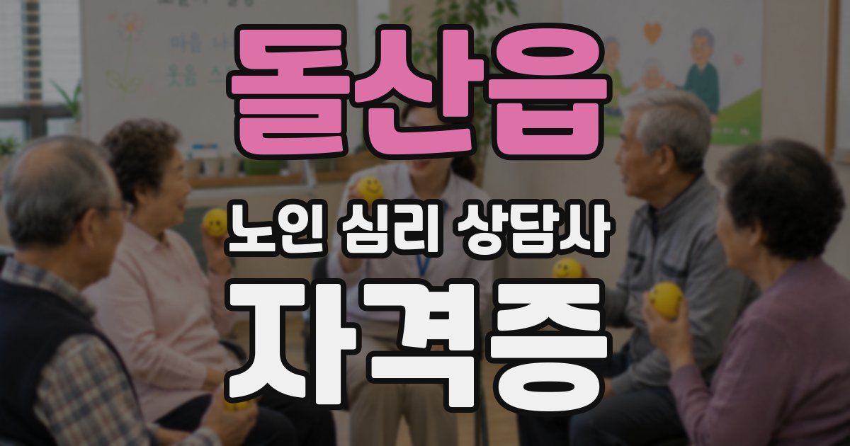돌산읍 노인 심리 상담사 자격증