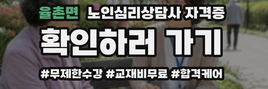 율촌면 노인 심리 상담사 자격증