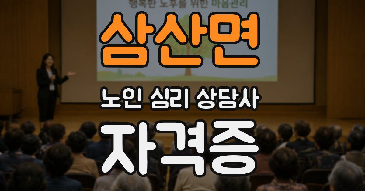 삼산면 노인 심리 상담사 자격증