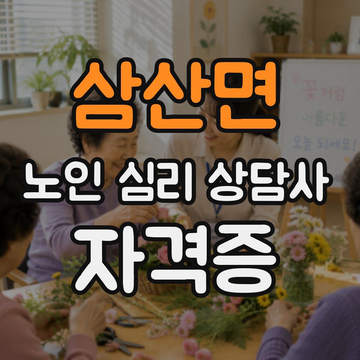 삼산면 노인 심리 상담사 자격증