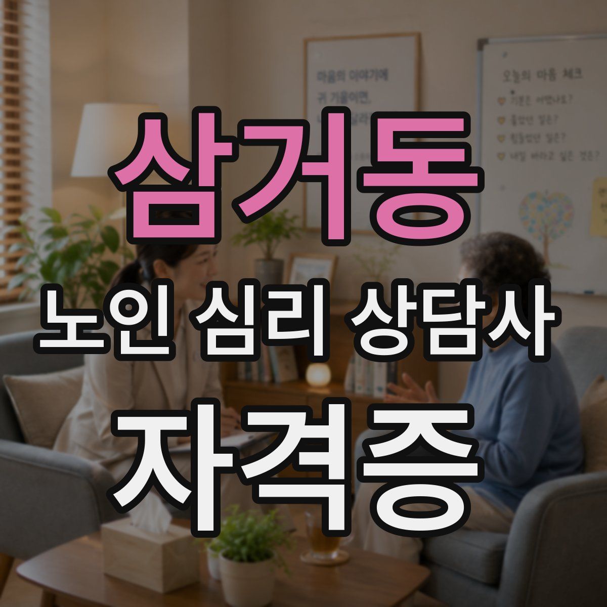삼거동 노인 심리 상담사 자격증
