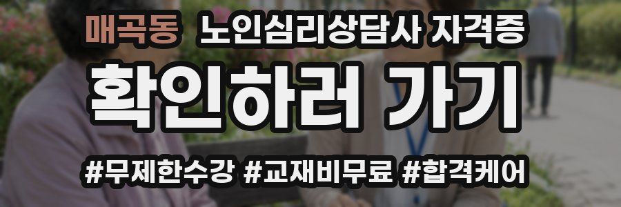 매곡동 노인 심리 상담사 자격증