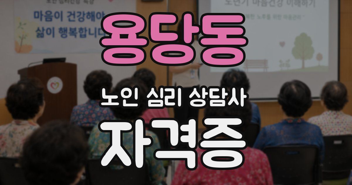 용당동 노인 심리 상담사 자격증