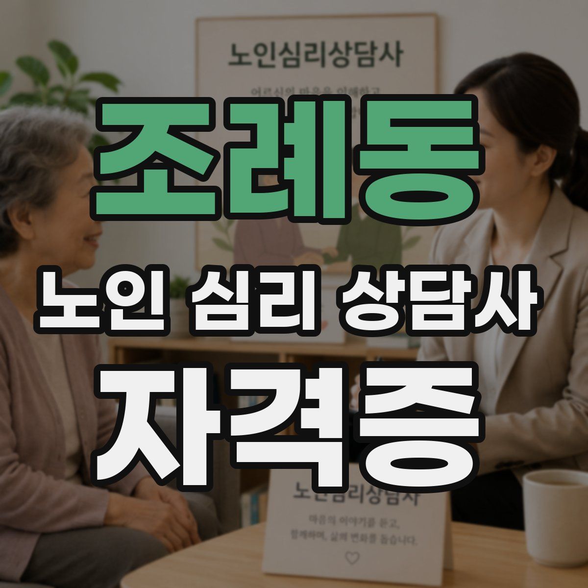 조례동 노인 심리 상담사 자격증
