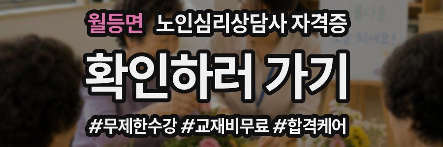 월등면 노인 심리 상담사 자격증