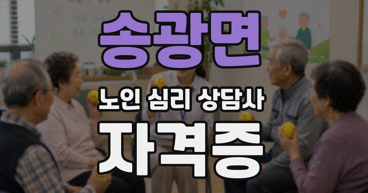 송광면 노인 심리 상담사 자격증