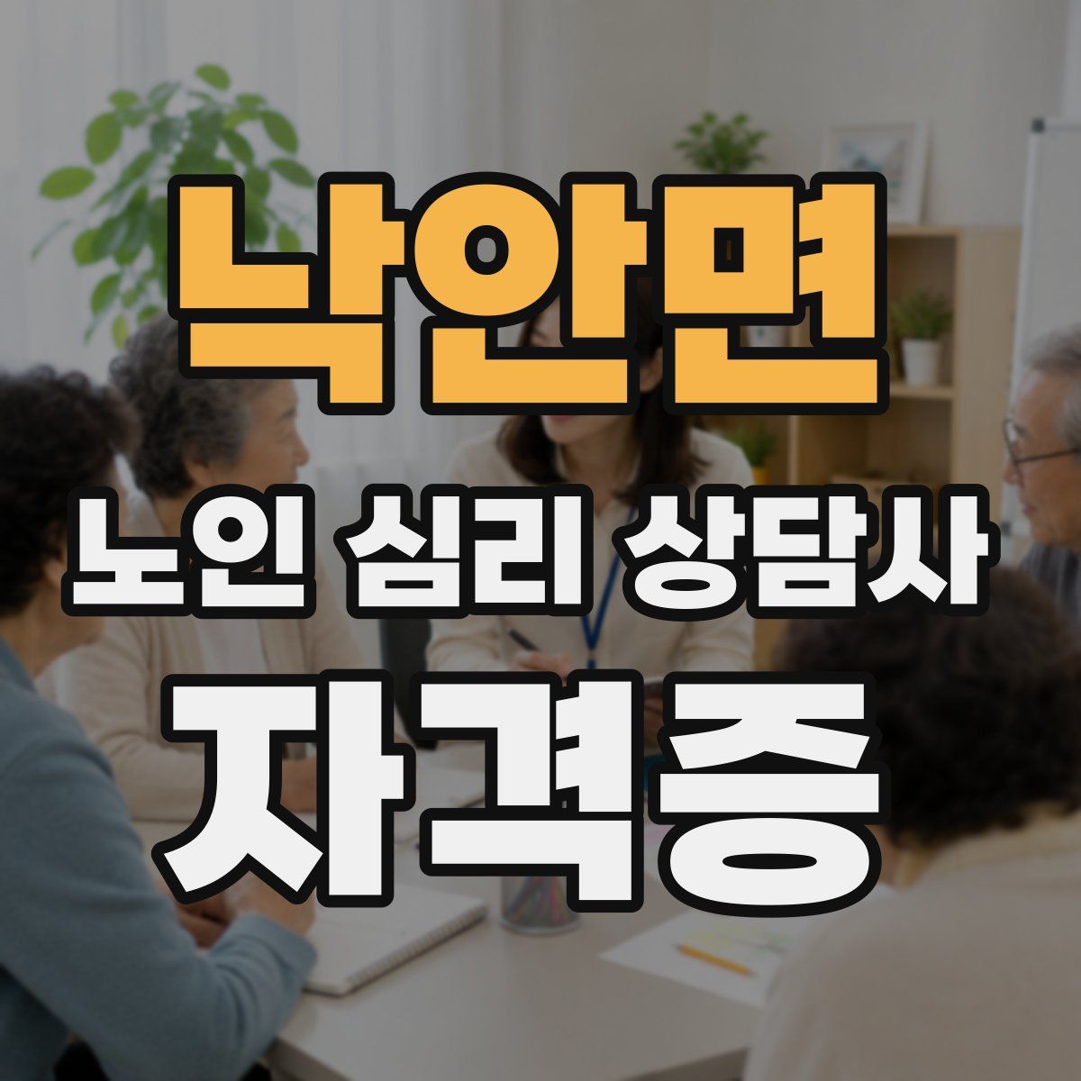 낙안면 노인 심리 상담사 자격증