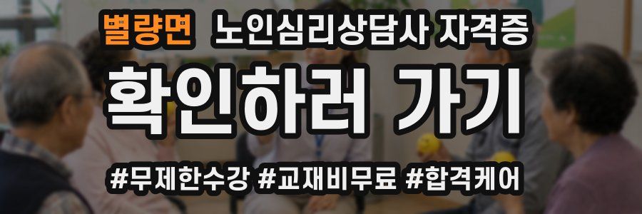 별량면 노인 심리 상담사 자격증