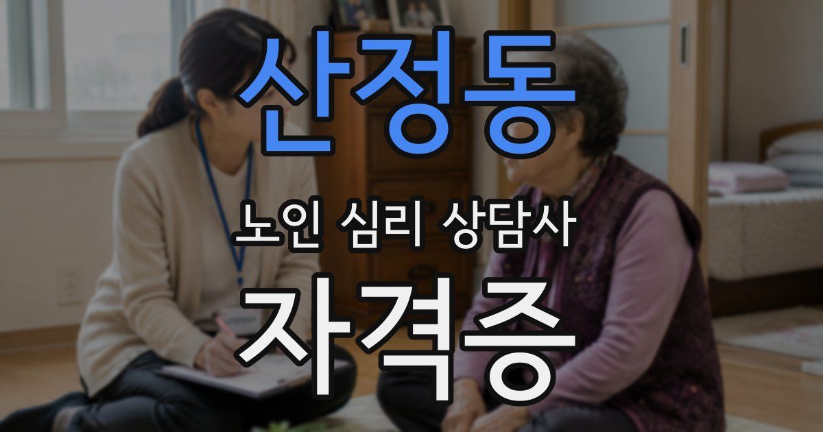 산정동 노인 심리 상담사 자격증