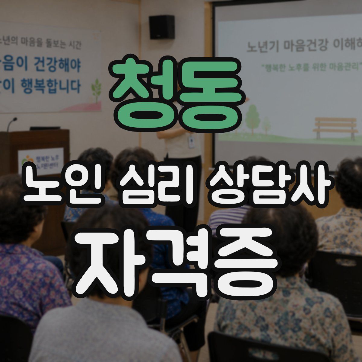 청동 노인 심리 상담사 자격증