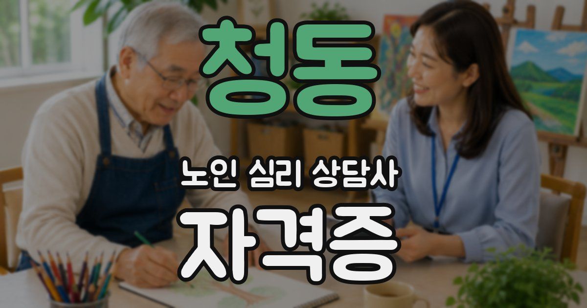 청동 노인 심리 상담사 자격증