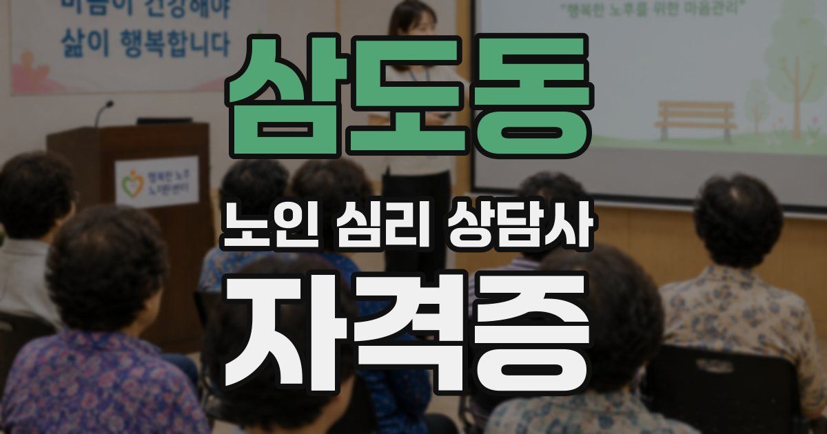 삼도동 노인 심리 상담사 자격증