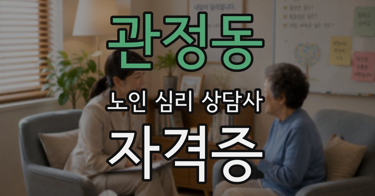 관정동 노인 심리 상담사 자격증