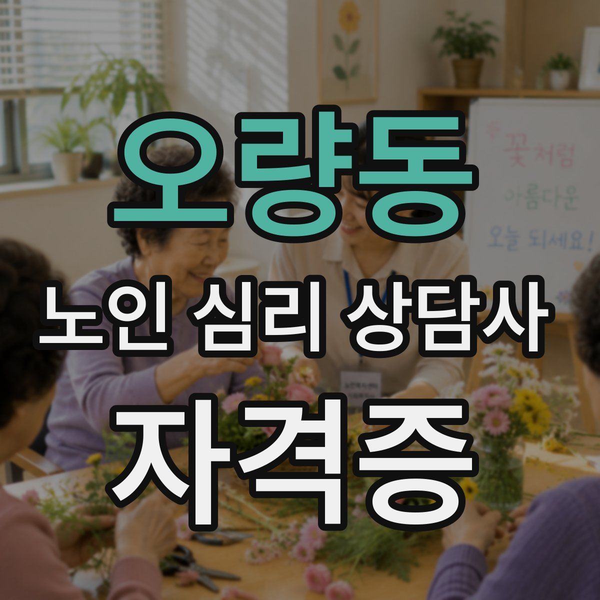오량동 노인 심리 상담사 자격증