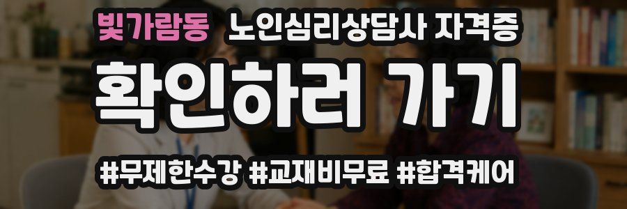 빛가람동 노인 심리 상담사 자격증