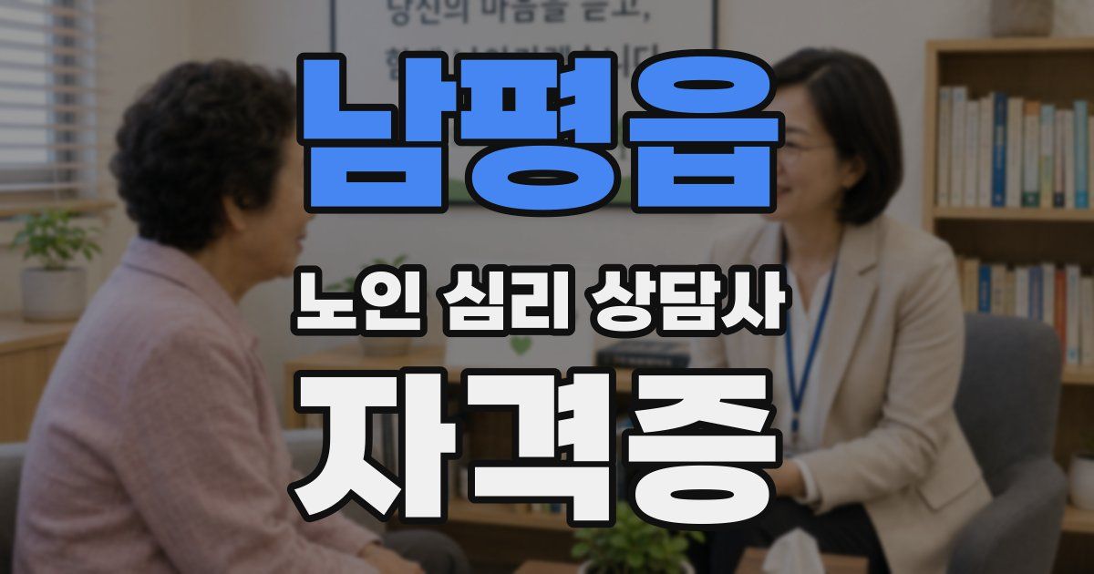 남평읍 노인 심리 상담사 자격증