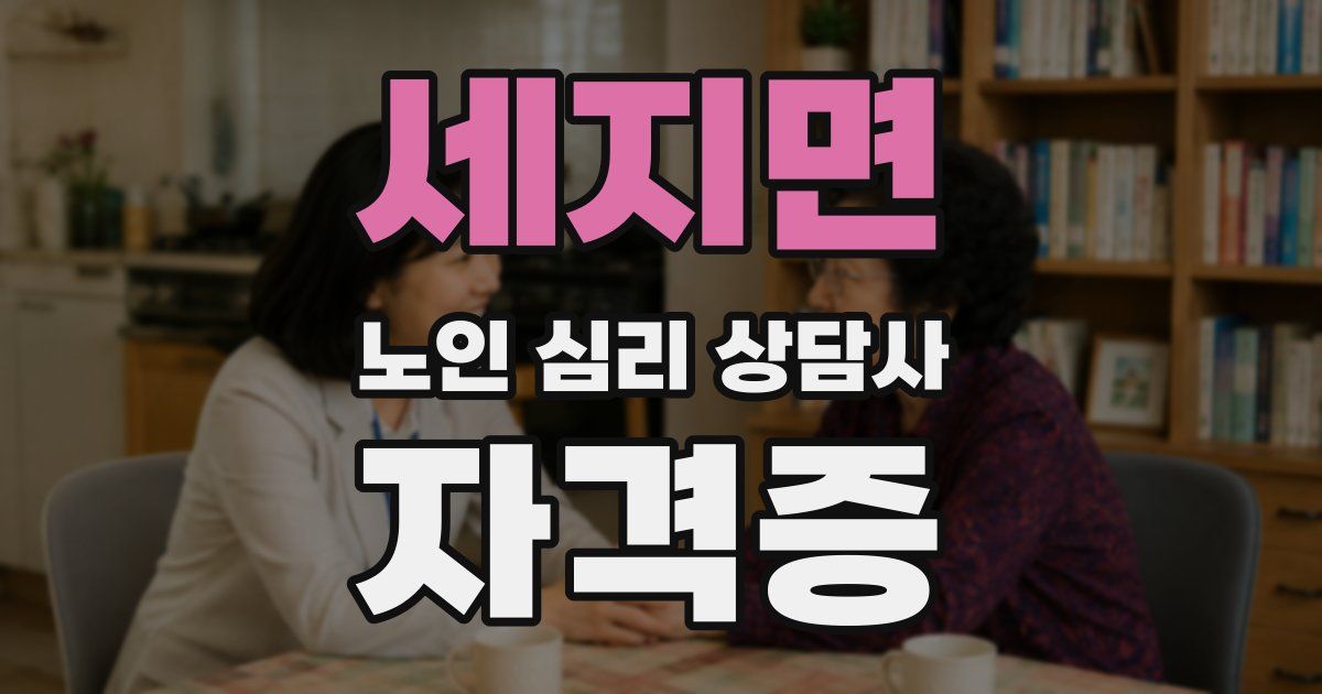 세지면 노인 심리 상담사 자격증