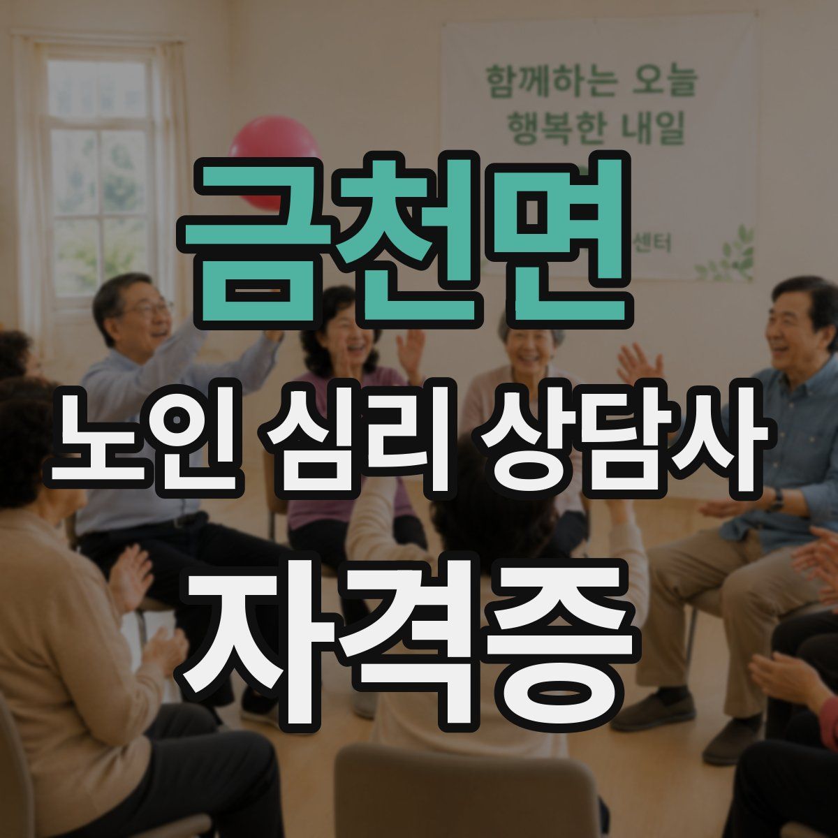 금천면 노인 심리 상담사 자격증