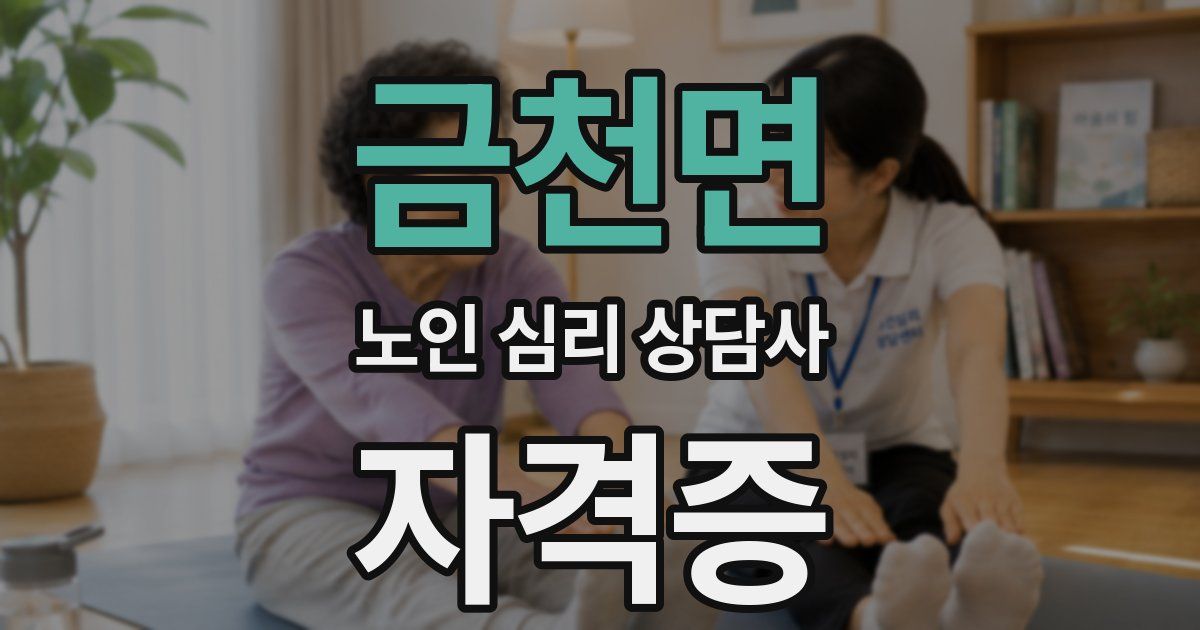 금천면 노인 심리 상담사 자격증